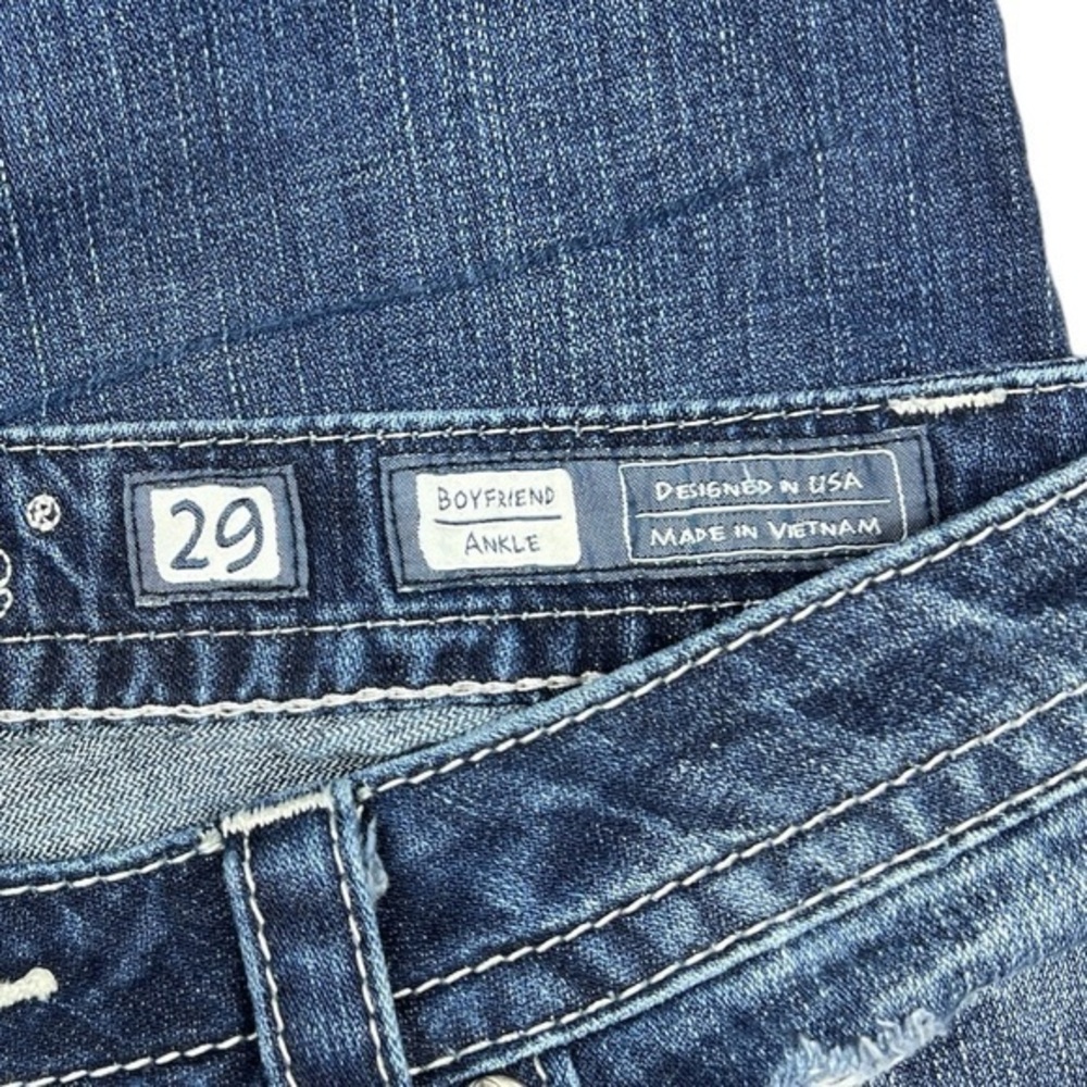 Miss Me Jeans Boyfriend Ankle Size 29 Medium‎ Wash JB5151A135 Distressed patches - Picture 10 of 12